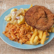 Chicken Schnitzel, Chips &amp; Salad